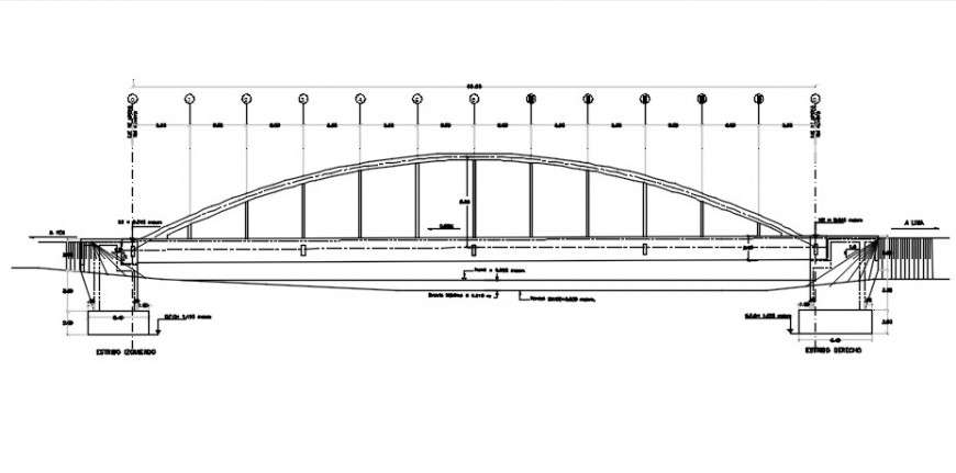 Rcc Bridge Structure Detail Plan And Elevation D View Cad Block Layout