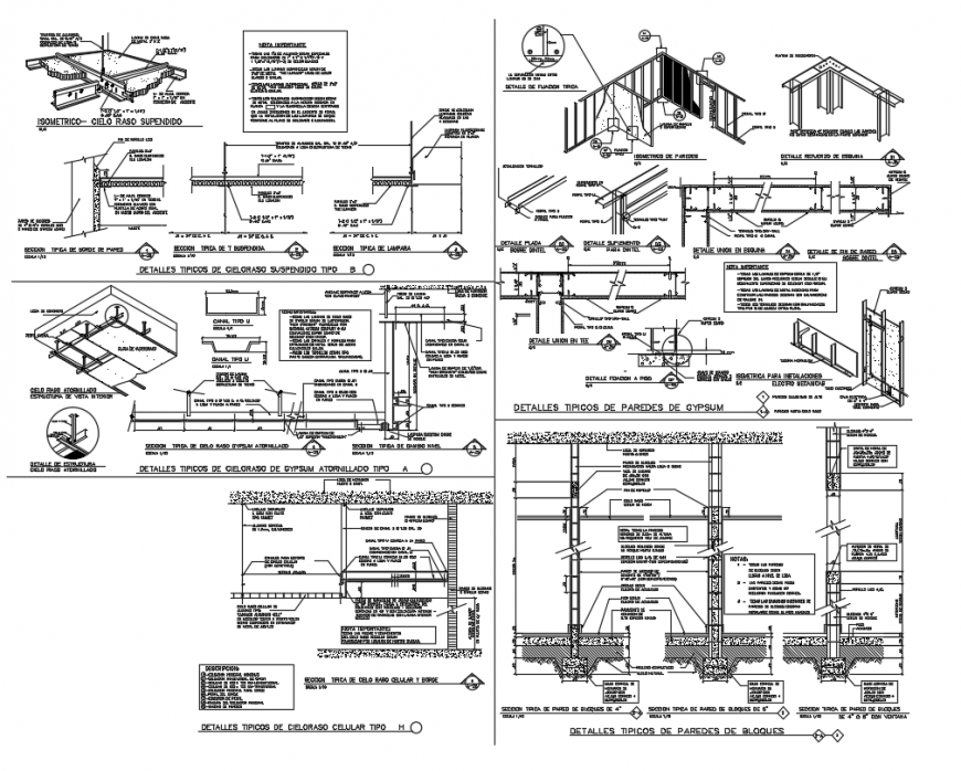 Drywall Construction Details DWG File Cadbull