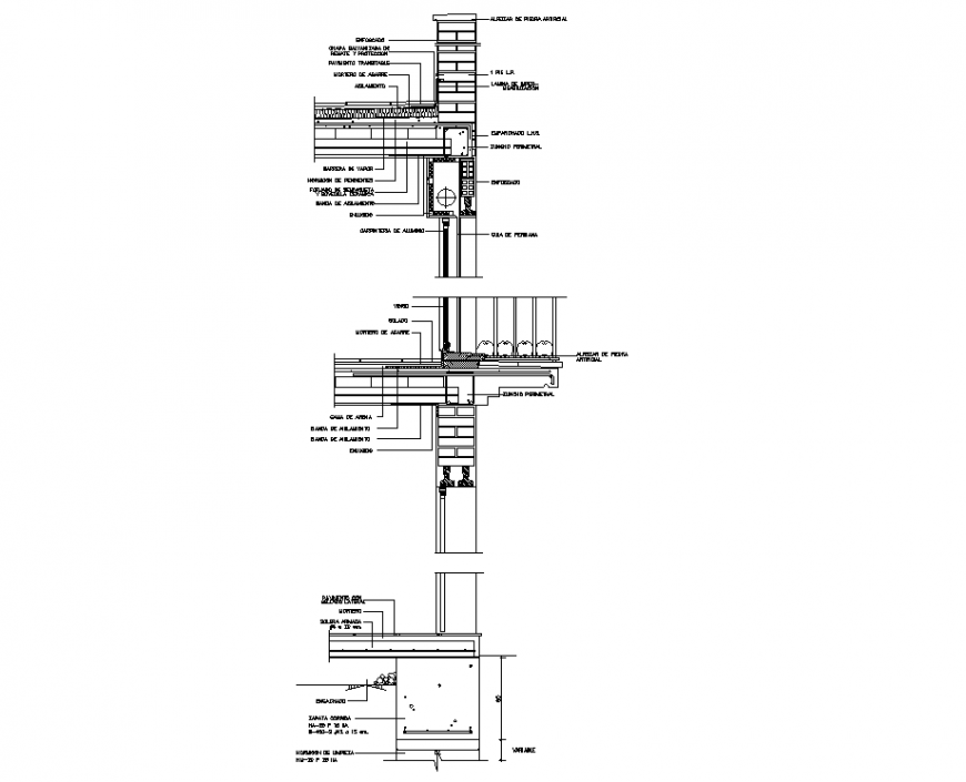 Facade Constructive Cutting Section Layout File Cadbull