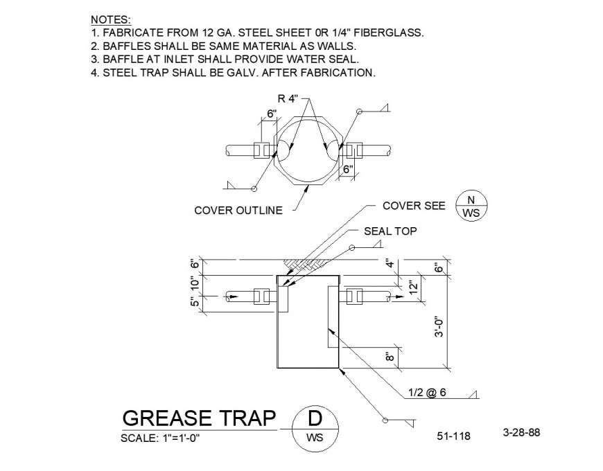 Mechanical Grease Trap Plan Dwg File Cadbull