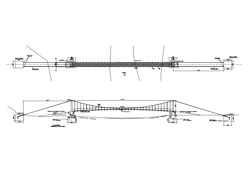 Pedestrian Bridge Construction Details With Sports Ground Cad Drawing