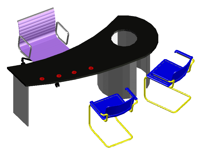 Office 3D table and Chair Design