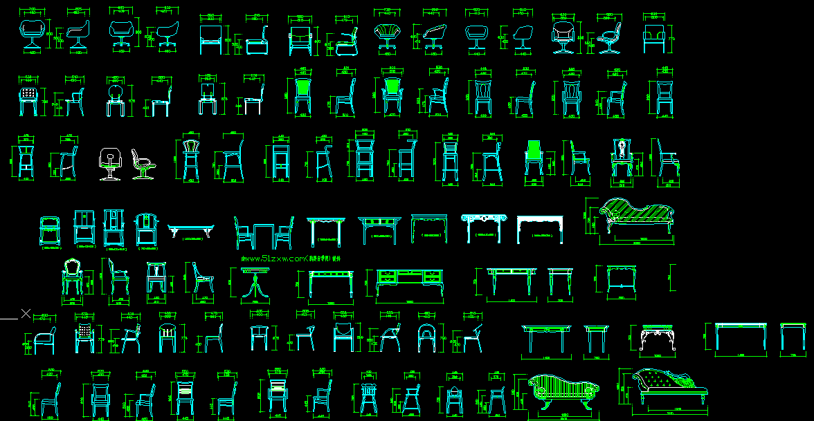 Chair cad blocks are given in this cad file. Download this cad file now.