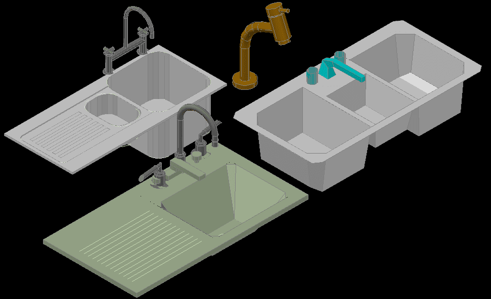3d Sanitary cad Blocks are given in this cad file. Download this cad file now.