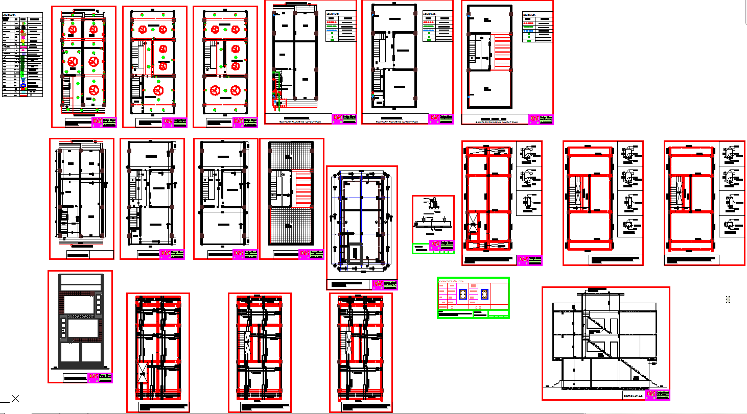 Commercial building design cad drawing is given in this cad file. Download this 2d cad file now.