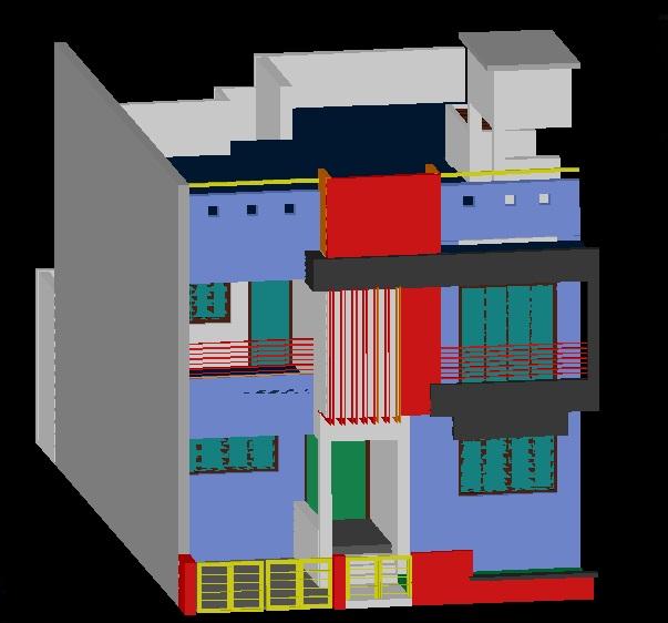 3d Bungalows cad drawing is given in this cad file. Download this cad file now. 