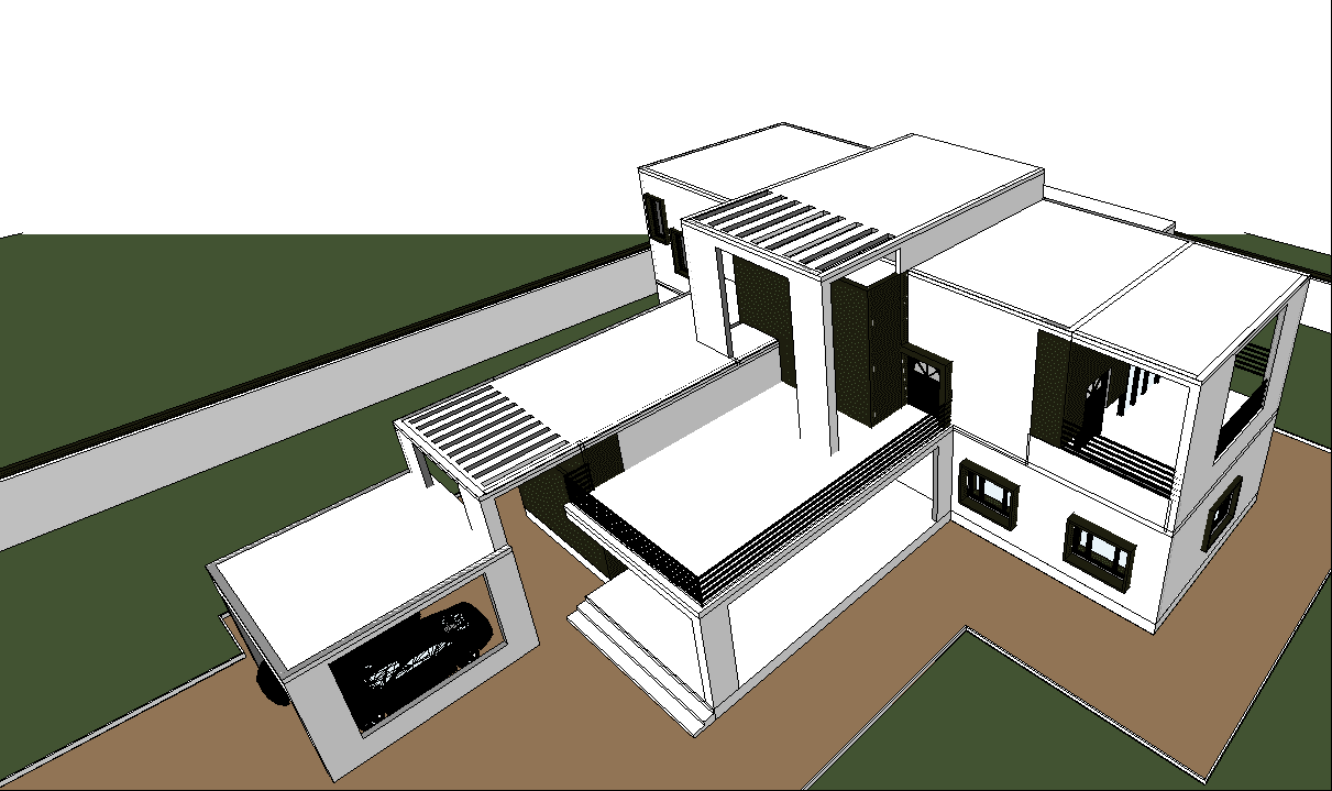 Modern House cad drawing is given in this cad file. Download this cad file now.