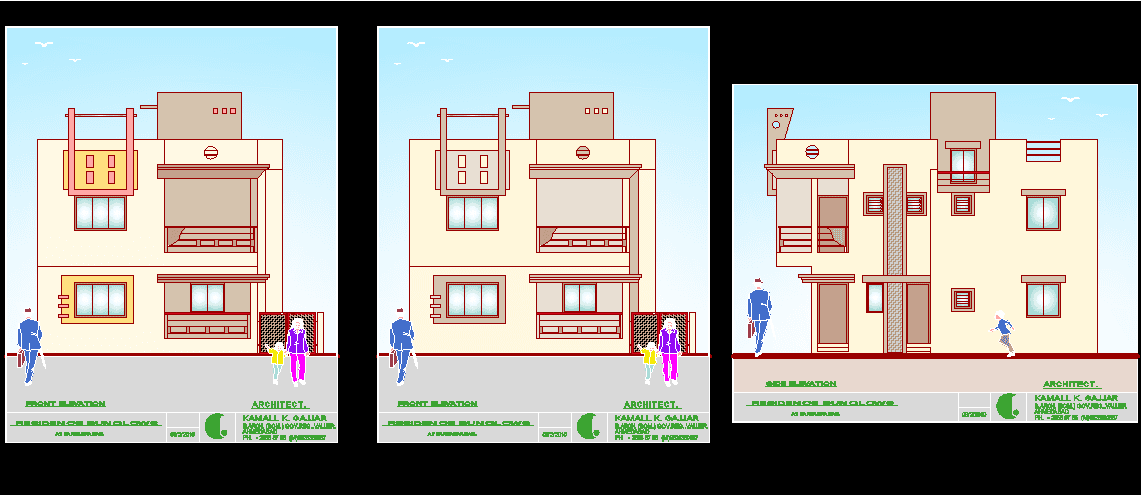 Residential Bungalow cad drawing is given in this cad file. Download this cad file now.