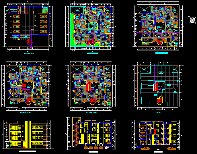 Residential building cad drawing is given in this cad file. Download this cad file now. 