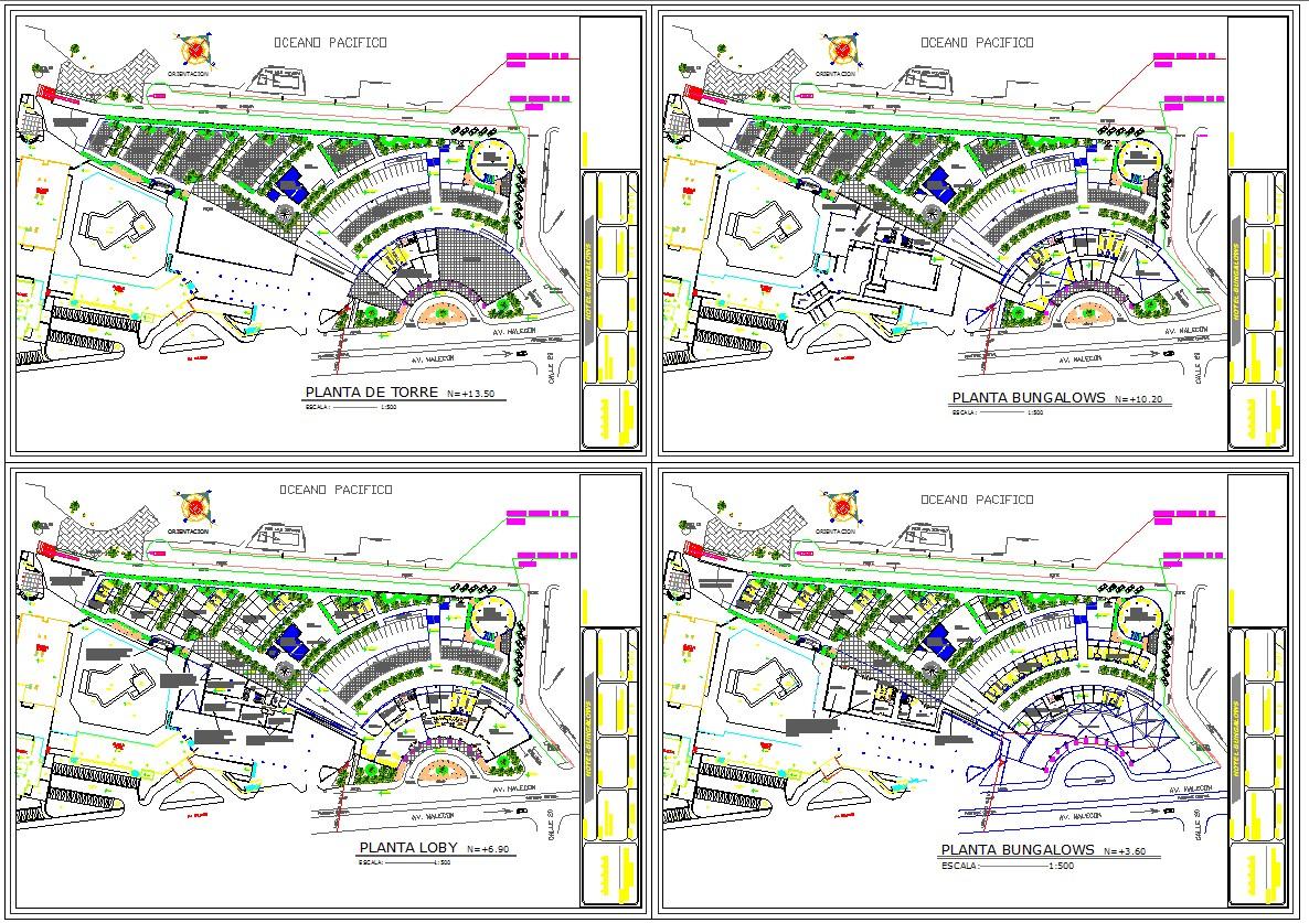 Modern Hotel Lay-out DWG File Detail