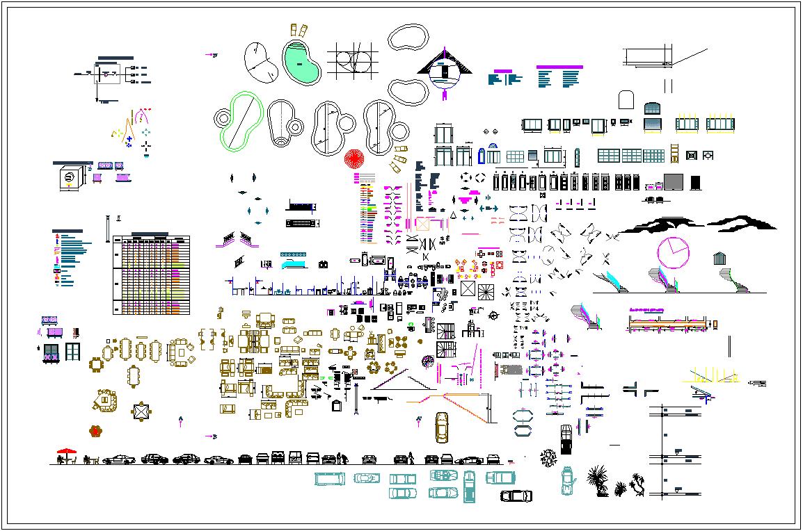 Auto cad blocks are given in this cad file. Download this cad file now.