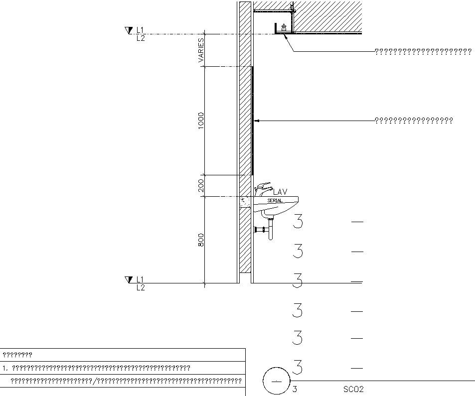 Bathroom Sink elevation.