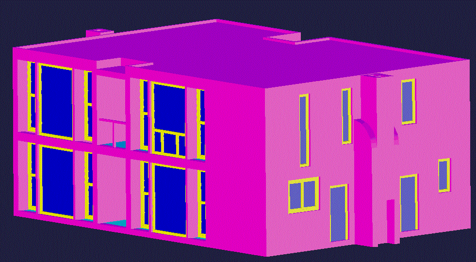 G+1 pink color 3d elevation house building cad file is available.Download the 2d CAD DWG file.