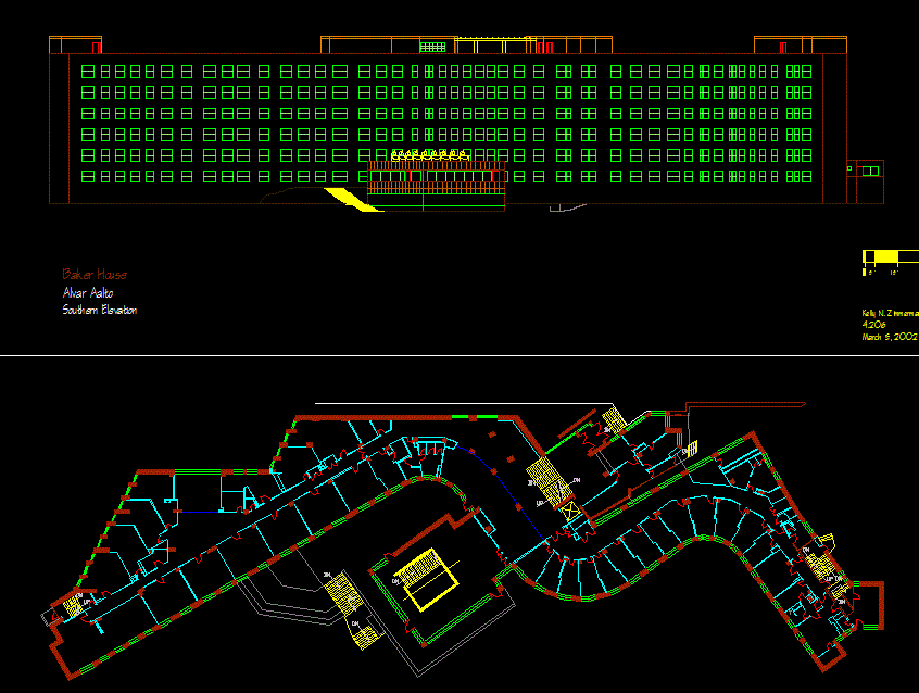 Baker House DWG design cad drawing. Download now.