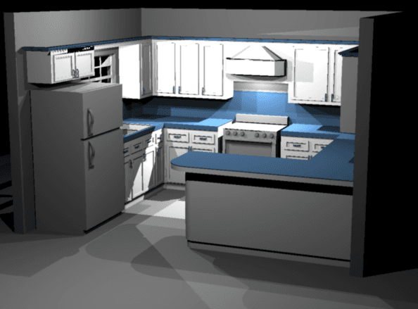 3d Modular Kitchen cad drawing is given in this cad file. Download this 3d cad drawing now.