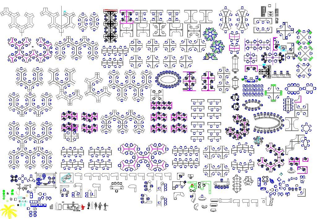 Office furniture cad blocks 