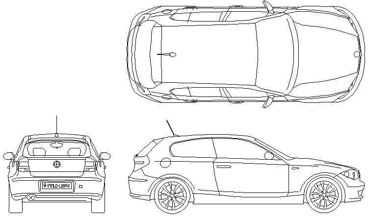 crossover sedan 3d view car block