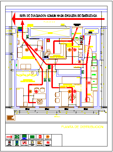 COMMON  ROUTE TO EMERGENCY STAIRCASE drawing