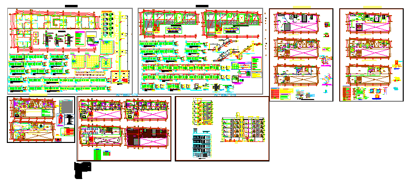 Restaurant 5-story hotel plan details