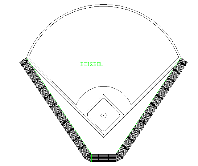 Baseball Court cad drawing is given in this cad file. Download this 2d cad file now.