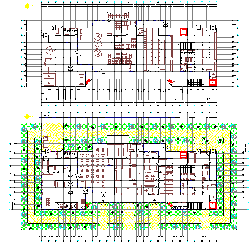 Hospital design 2d cad drawings are given in this cad file. Download this cad file now.