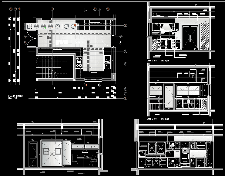 Kitchen Interior Design cad drawing is given in this cad file. Download this cad file now. 