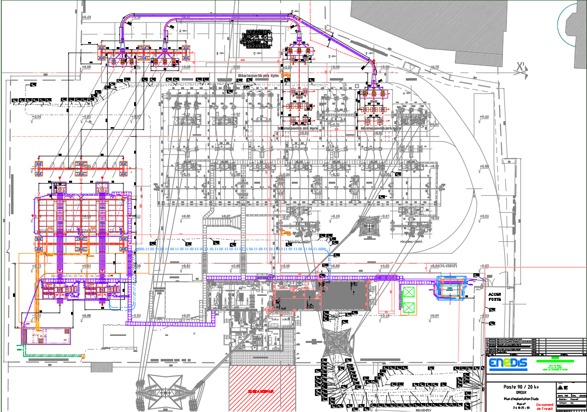 90-20 kV Electrical Substation Layout Drawing