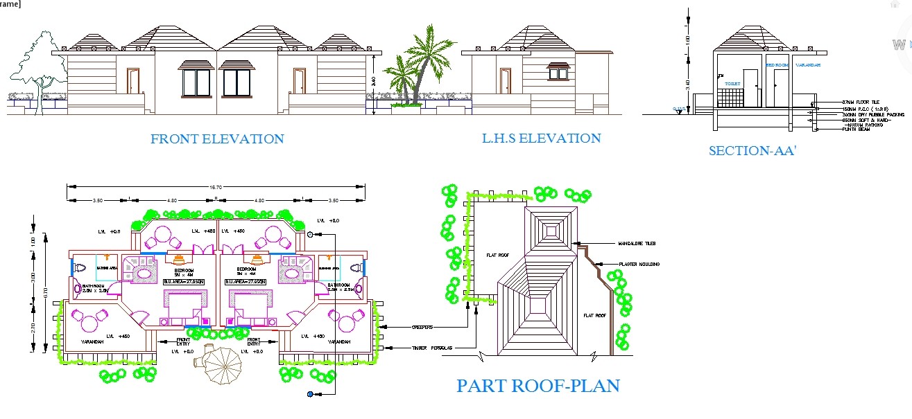 Guest House room Plan design