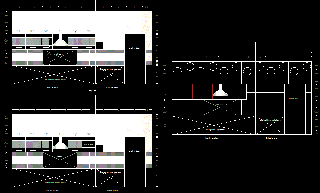 Kitchen design cad drawings are given in this cad file. Download this cad file now.