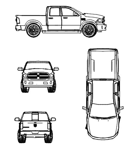 Pick up truck 3d View