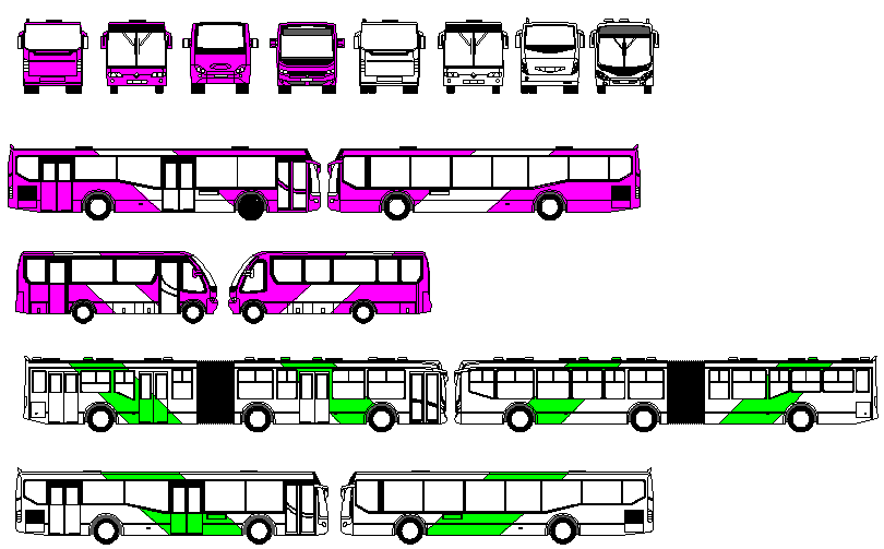 blocks of buses