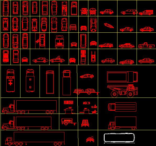 Vehicle cad Blocks are given in this cad file. Download this cad file now.