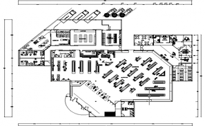 Transverse section DD view of 50x46m shopping mall of dressing area is ...