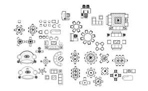 Office furniture and people blocks cad drawing details dwg file - Cadbull