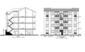 Section Drawing of the residential apartment with detail dimension in ...