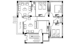 2 storey house with elevation and section in AutoCAD - Cadbull