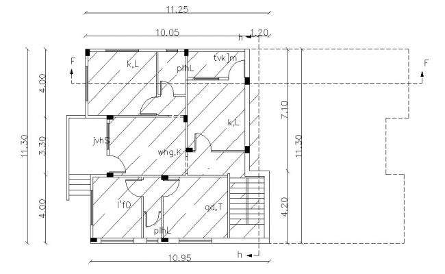 Bungalow with elevation and section in dwg file - Cadbull