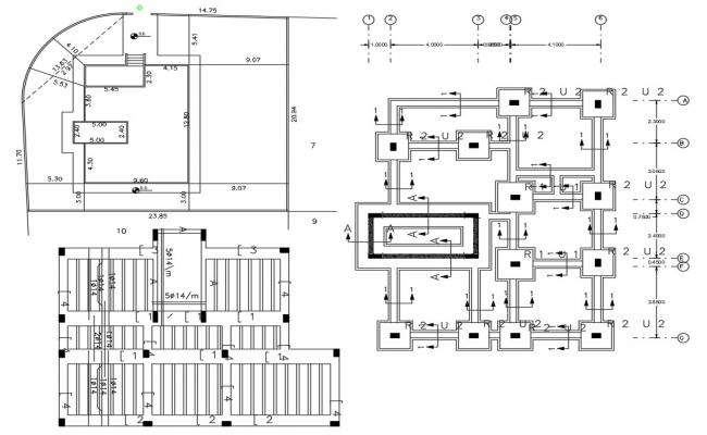 Combine Footing Pad Foundation Column Structure Design Cadbull