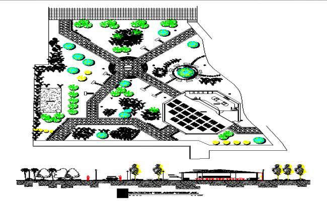 Children pavilion park landscaping structure cad drawing details dwg ...