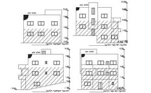 Bungalow detail location, site plan and elevation in dwg file. - Cadbull