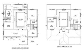 Left side elevation of 19x10m house plan is given in this Autocad ...