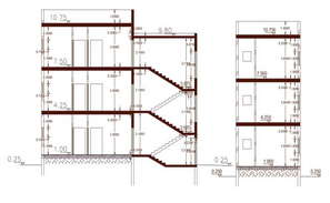 Apartment different side elevation and plan with architecture design ...