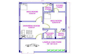 35'X64' Architecture 4 Bedrooms House Furniture Layout Plan AutoCAD ...