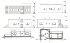 Drawing of house 12.00mtr x 34.70mtr with detail dimension in dwg file ...