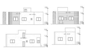 Front And Back Elevation Design Of House Building AutoCAD File - Cadbull