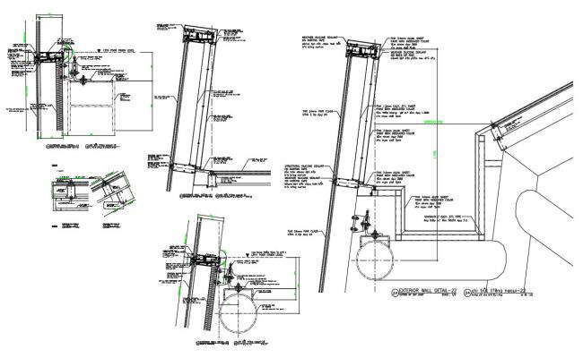 AutoCAD drawing file of the office building front section plan details ...