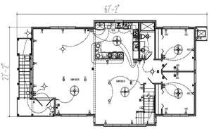 Main and back section drawing details of two story house dwg file - Cadbull