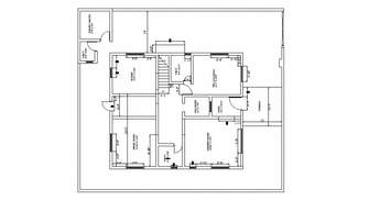 East face elevation of the house plan is given in this 2D Autocad