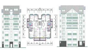 Multi family housing layout plan dwg file - Cadbull