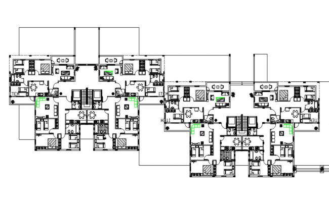 Ground and first floor distribution layout plan details of residential ...